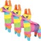 Mini Donkey Pinatas, Little Rainbow Donkey Pinatas for Birthday, Cinco De Mayo, Fiestas Decorations Party Favors, 3-Pack 4" x 7" Inches